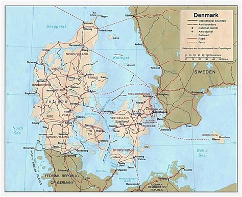 Denmark on a Map of Europe